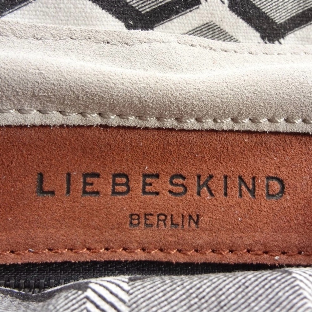 Liebeskind Hyena Grey Light Taupe Suede - Leather Studded Shoulder Bag - Purse - Picture 9 of 14